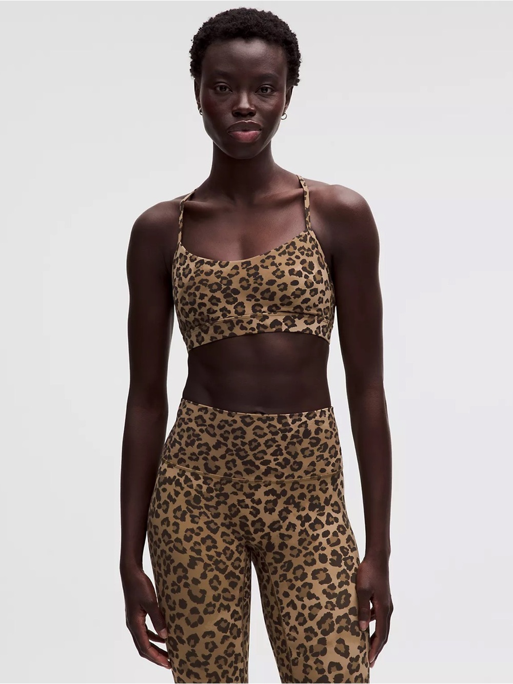 NWT lululemon Flow Y Bra Nulu A–C Cups in True Leopard Multi sz 8